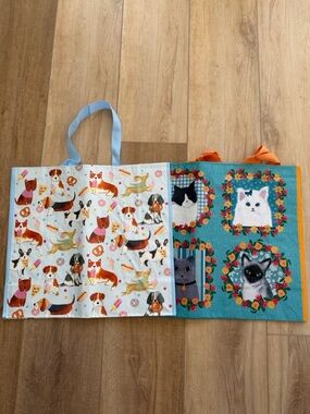 Dogs and cats reusable tote bag bundle